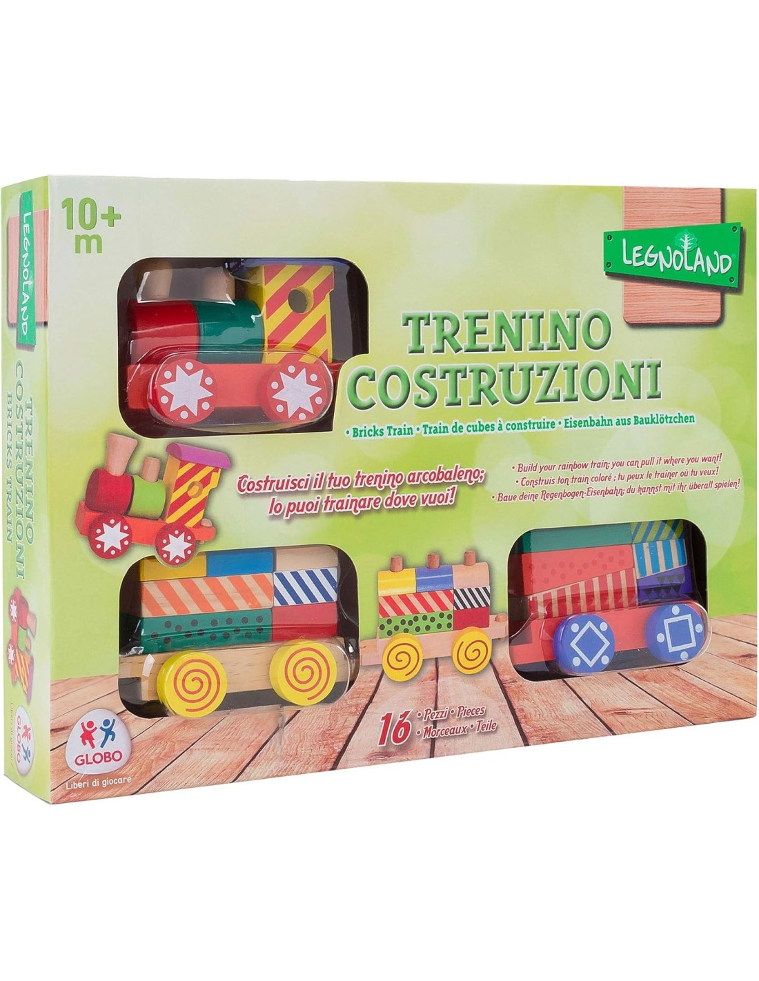 Legnoland Trenino Trainabile Multicolore Globo | Shop in Casa