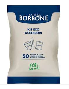 ACCESSORI: vendita online Kit Accessori Ecologico Borbone – 50 Bicchieri, Palette e Zucchero in offerta