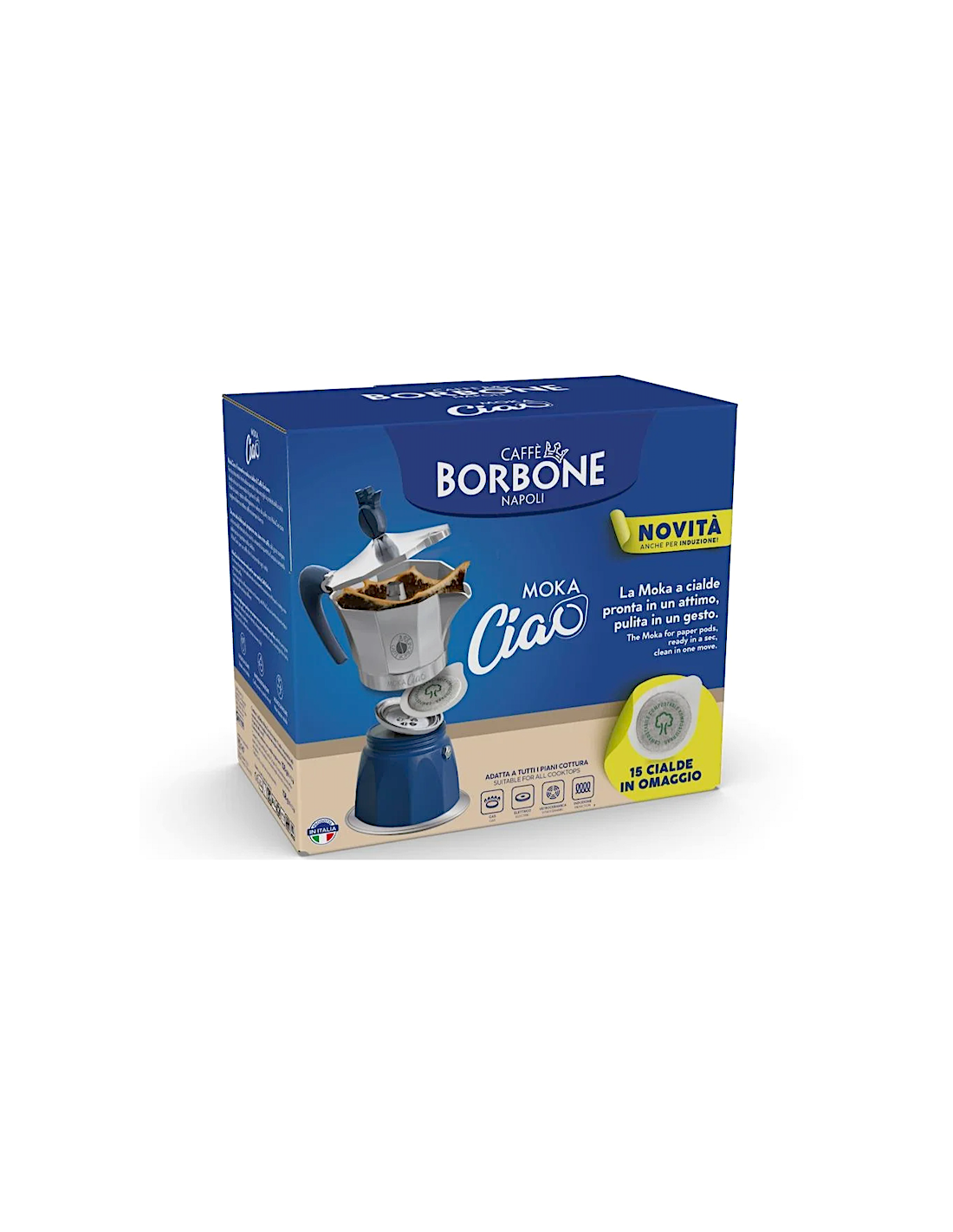 CAFFETTIERE ELETTRICHE: vendita online MokaCiao Induzione – Moka a Cialde per Piani a Induzione 3 Tazze (con 15 cialde omaggi...