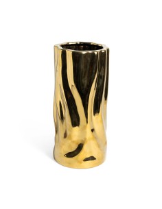 VASO WAVE PORTAFIORI H27,5CM DORATO CERAMICA