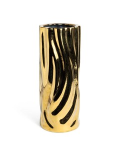 VASO WAVE PORTAFIORI H37,5CM DORATO CERAMICA