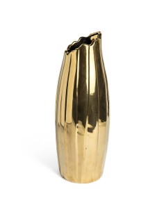 Vaso dorato drappeggio portafiori in ceramica h44,5cm | shopincasa.it
