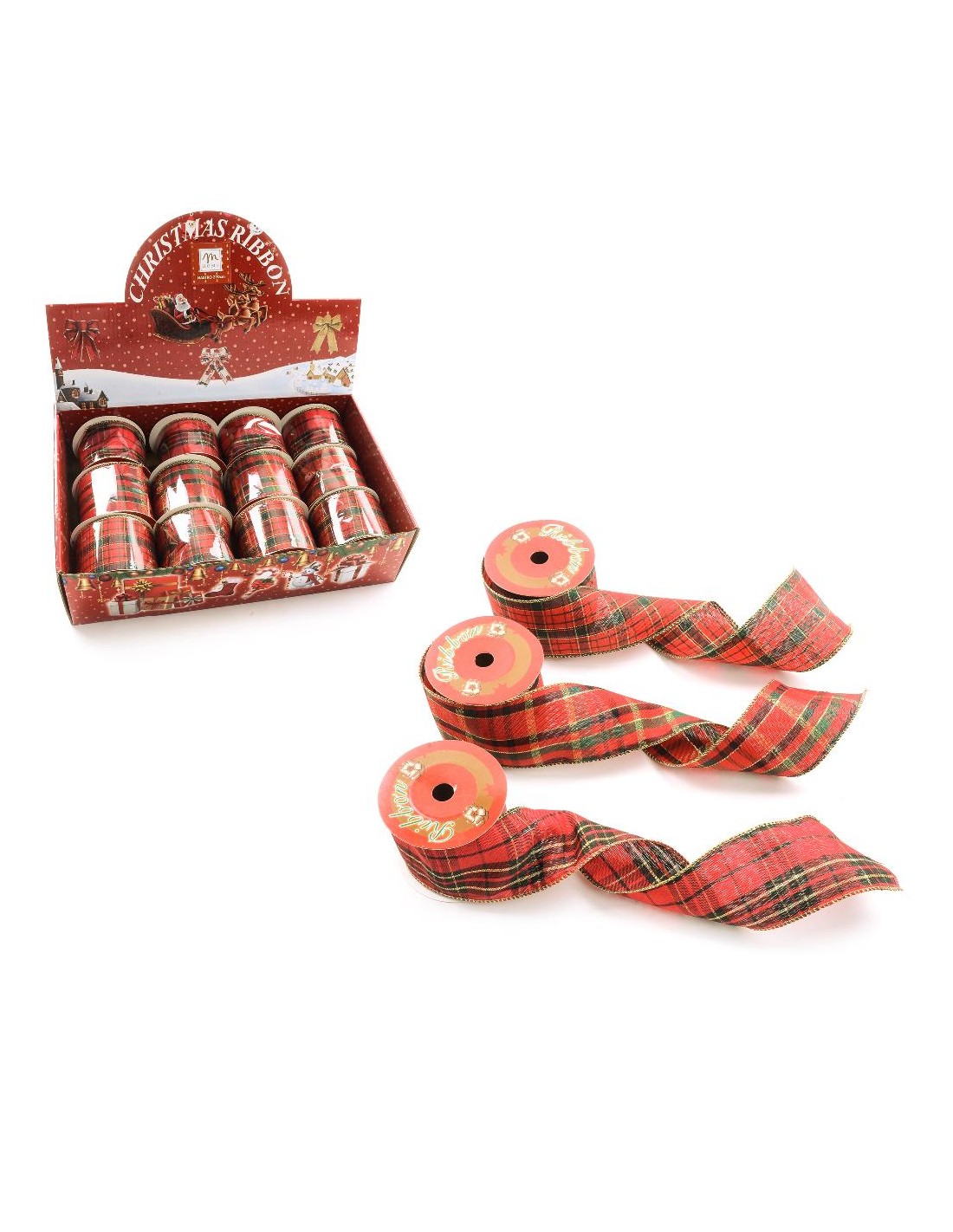 NASTRO TARTAN IN TESSUTO 270X6,3CM ASSORTITO
