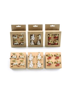 SET 4 PORTATOVAGLIOLI NATALIZI METALLO 5X5CM ASSORTITO