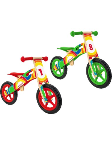 Bicicletta in legno senza pedali con sellino regolabile e ruote in gomma | shopincasa.it
