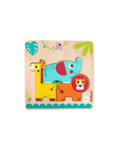 Zoo delle Forme Puzzle in Legno con Animaletti Multilivello Sirwood | Shop in Casa