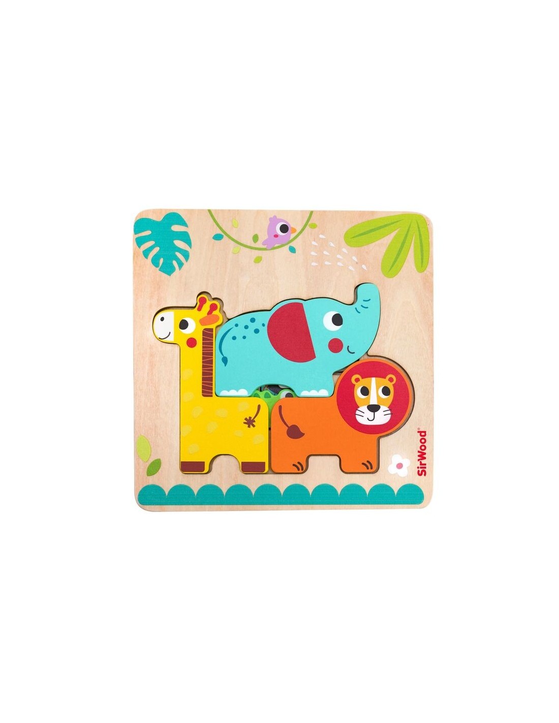 Zoo delle Forme Puzzle in Legno con Animaletti Multilivello Sirwood | Shop in Casa