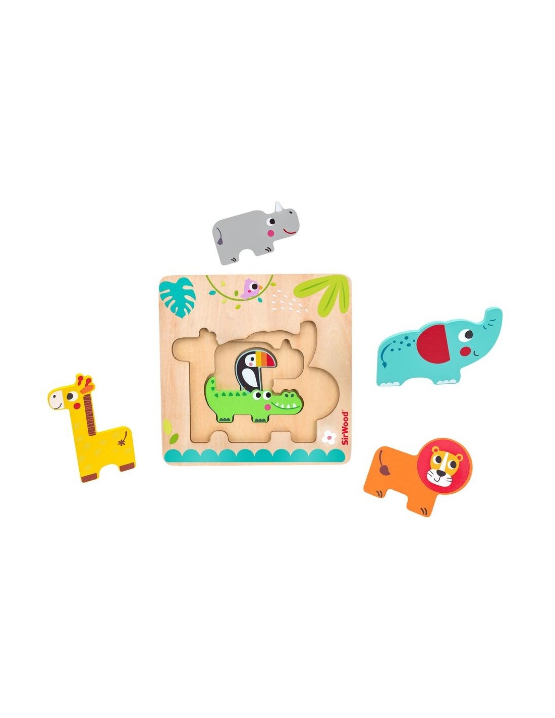 Zoo delle Forme Puzzle in Legno con Animaletti Multilivello Sirwood | Shop in Casa