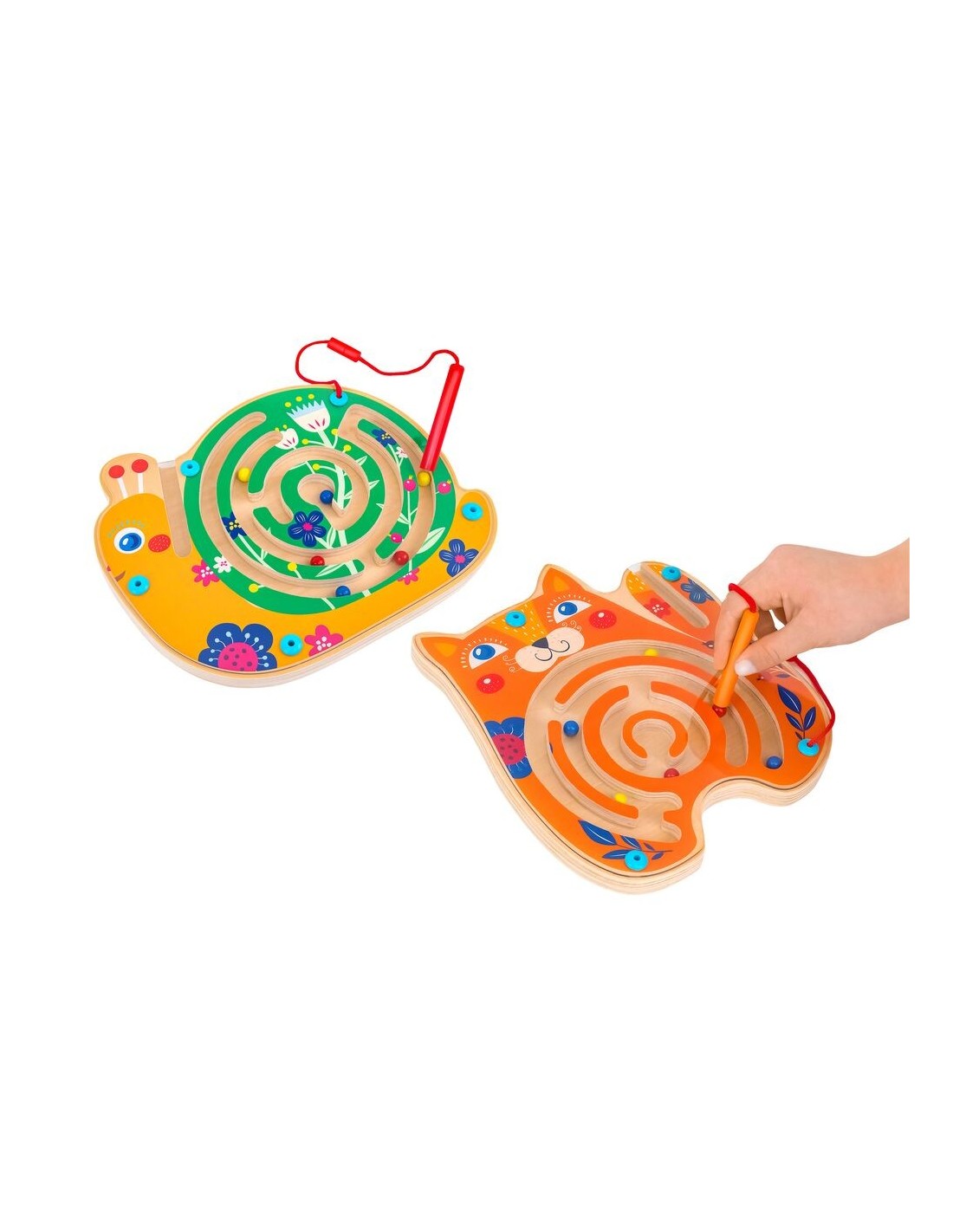 Labirinto in Legno Animali Gioco Magnetico con Penna e Pallina | Shop in Casa