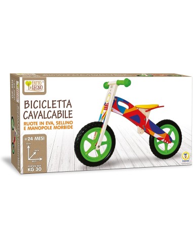 BICI - PRIMI PASSI - AUTO: vendita online FATTO DI LEGNO BICICLETTA CAVALCABILE 83X36X57CM 40594 in offerta
