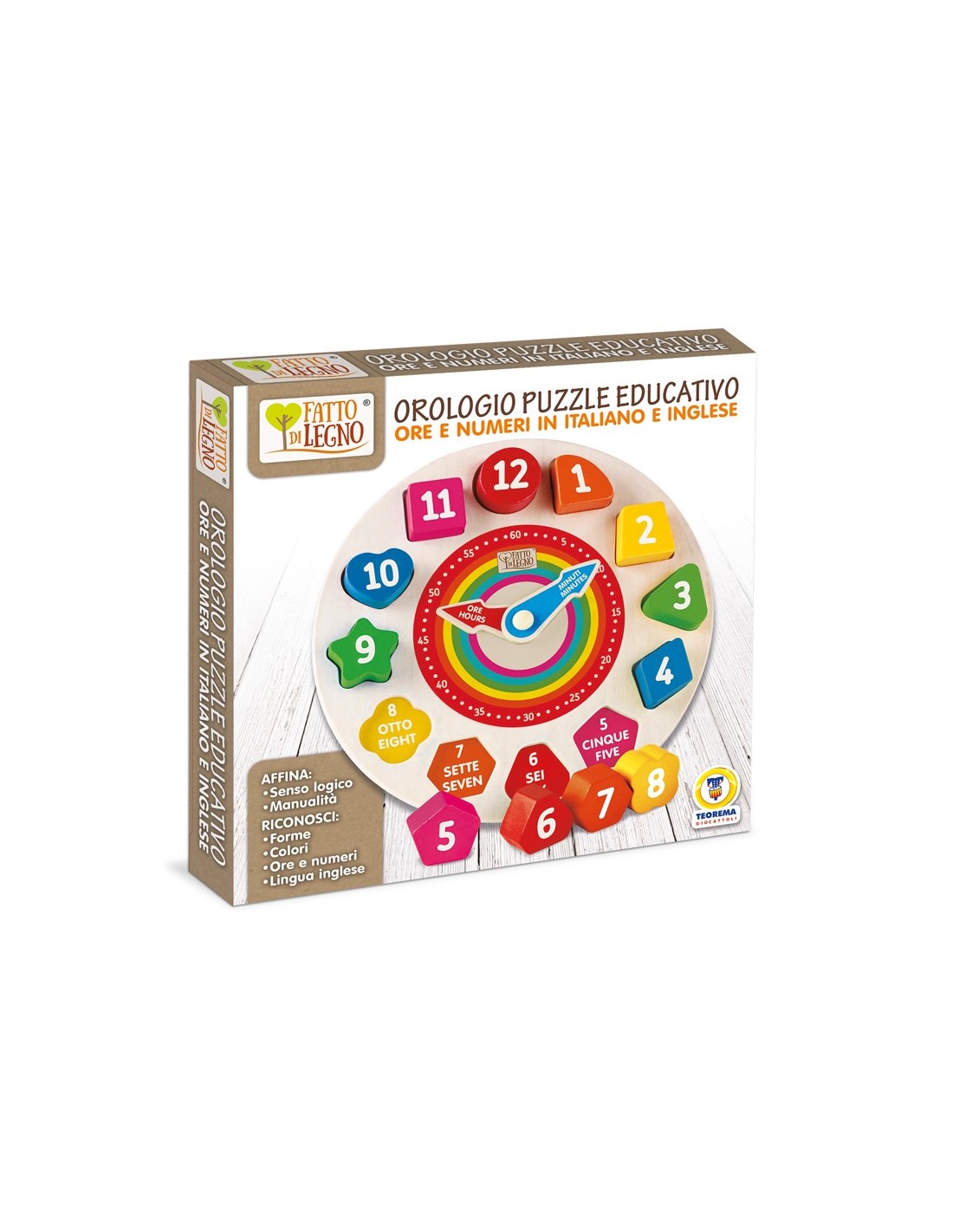 INFANZIA: vendita online FATTO DI LEGNO 40545 OROLOGIO PUZZLE EDUCATIVO in offerta