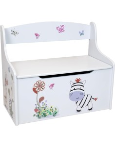 Cassapanca porta giochi bambini baule in legno 2 in 1 design animali | shopincasa.it