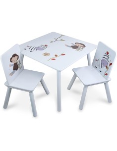 Tavolino con 2 sedie in legno per bambini Teorema 40646 | shopincasa.it