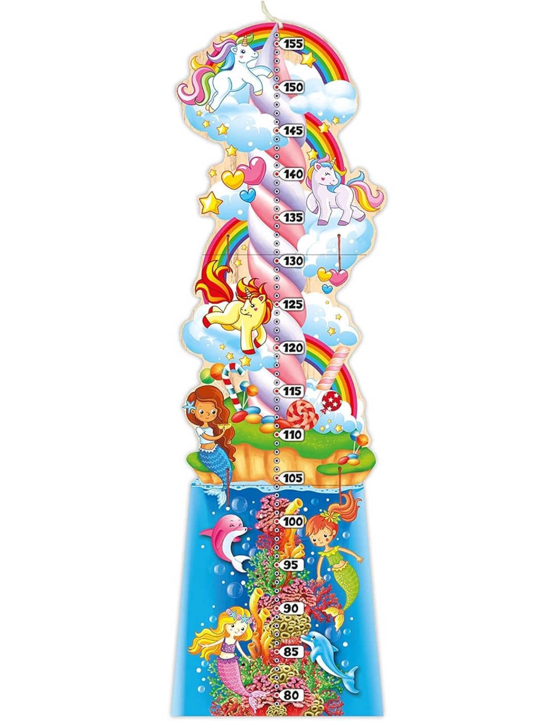 MISURATORE ALTEZZA PER BAMBINI DA PARETE IN LEGNO 80-155 CM | Shop in Casa