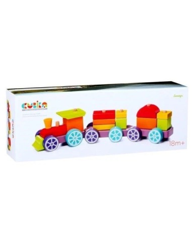 Trenino in legno con forme Cubika gioco educativo | shopincasa.it