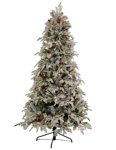 ALBERO DI NATALE SOLE 230CM FLOCCATO CON 550 LED LUCE CALDA