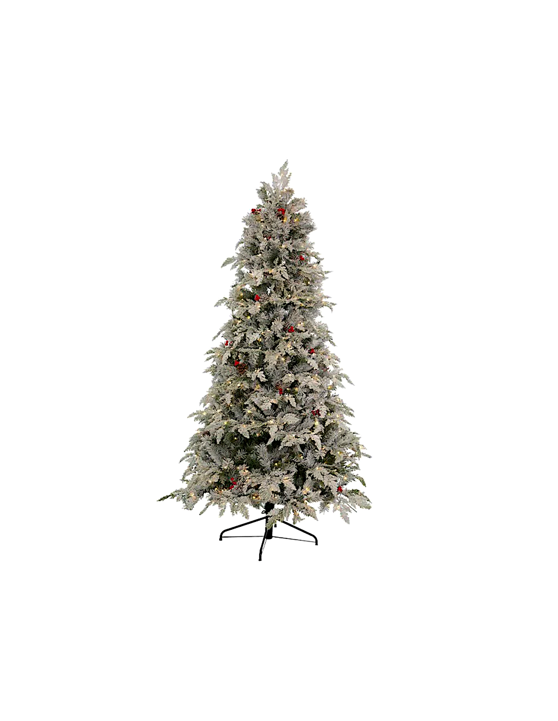 ALBERO DI NATALE SOLE 230CM FLOCCATO CON 550 LED LUCE CALDA