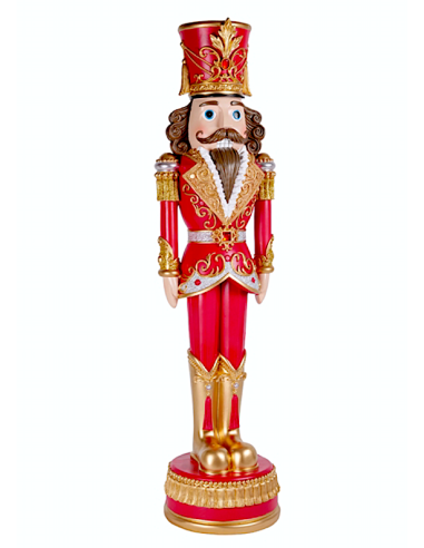 OGGETTISTICA NATALE: vendita online Decorazione schiaccianoci di Natale H50cm rosso e oro in resina - La magia di Natale a ca...
