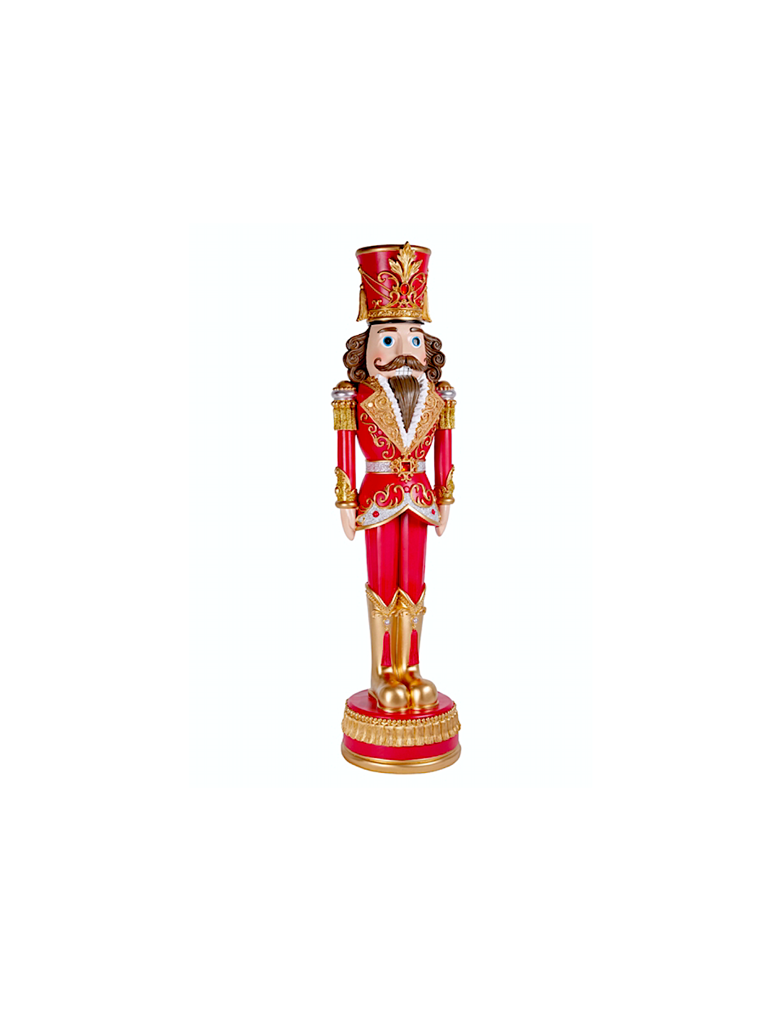 OGGETTISTICA NATALE: vendita online Decorazione schiaccianoci di Natale H50cm rosso e oro in resina - La magia di Natale a ca...