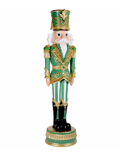 SCHIACCIANOCI VERDE/ORO H50CM RESINA