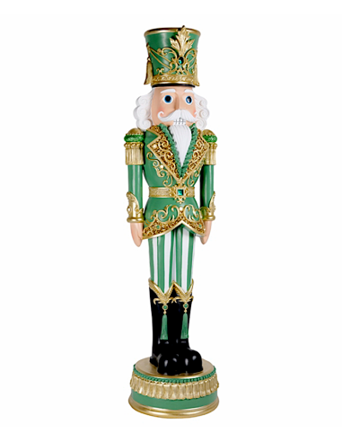 OGGETTISTICA NATALE: vendita online Decorazione schiaccianoci di Natale H50cm verde e oro in resina - La magia di Natale a ca...