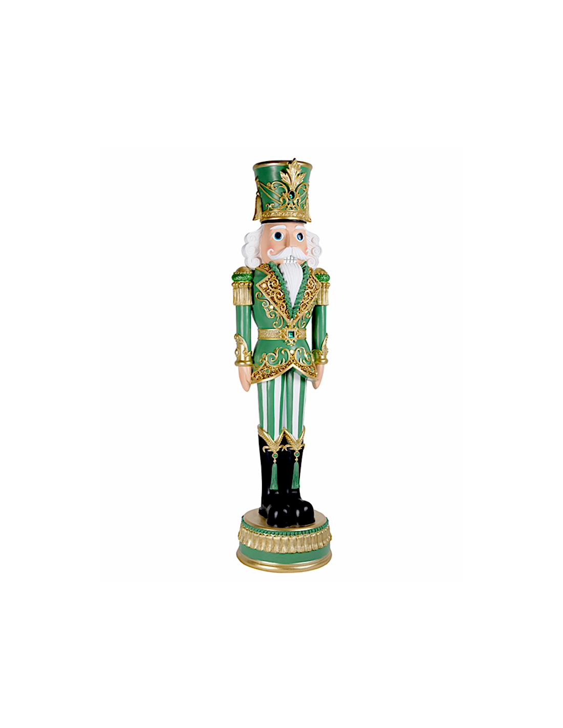 OGGETTISTICA NATALE: vendita online Decorazione schiaccianoci di Natale H50cm verde e oro in resina - La magia di Natale a ca...