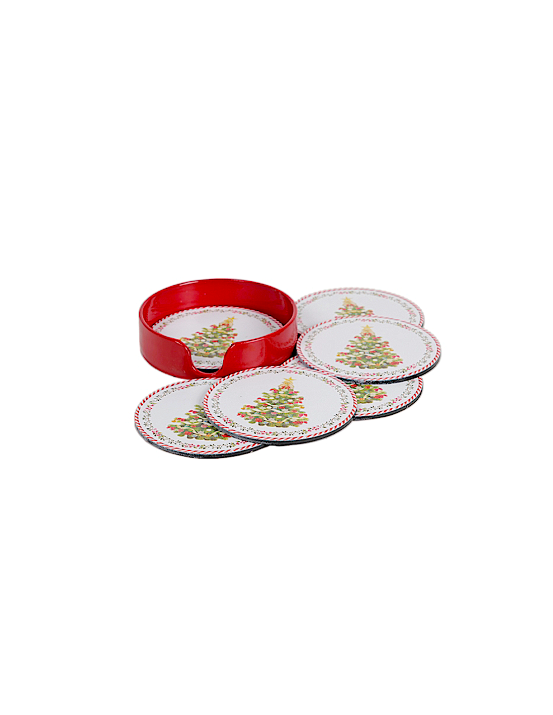 OGGETTISTICA NATALE: vendita online Set 6 sottobicchieri di Natale albero in PVC - La magia di Natale a casa tua in offerta
