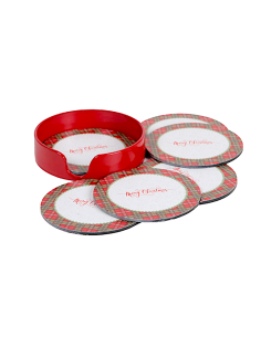SET 6 SOTTOBICCHIERI MERRY CHRISTMAS PVC