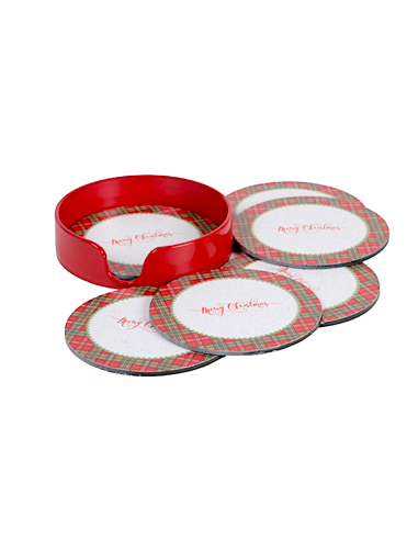 OGGETTISTICA NATALE: vendita online Set 6 sottobicchieri di Natale Merry Christmas in PVC - La magia di Natale a casa tua in ...