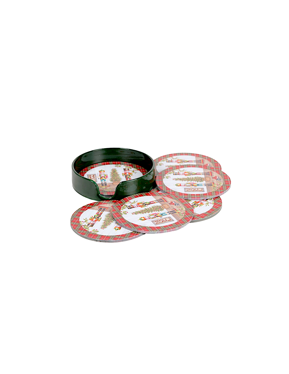 OGGETTISTICA NATALE: vendita online Set 6 sottobicchieri di Natale Schiaccianoci in PVC - La magia di Natale a casa tua in of...