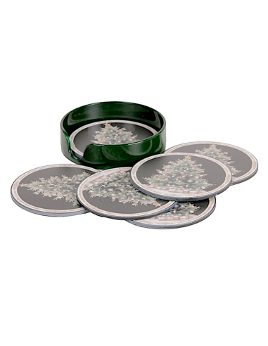 OGGETTISTICA NATALE: vendita online Set 6 sottobicchieri di Natale verdi albero in PVC - La magia di Natale a casa tua in off...