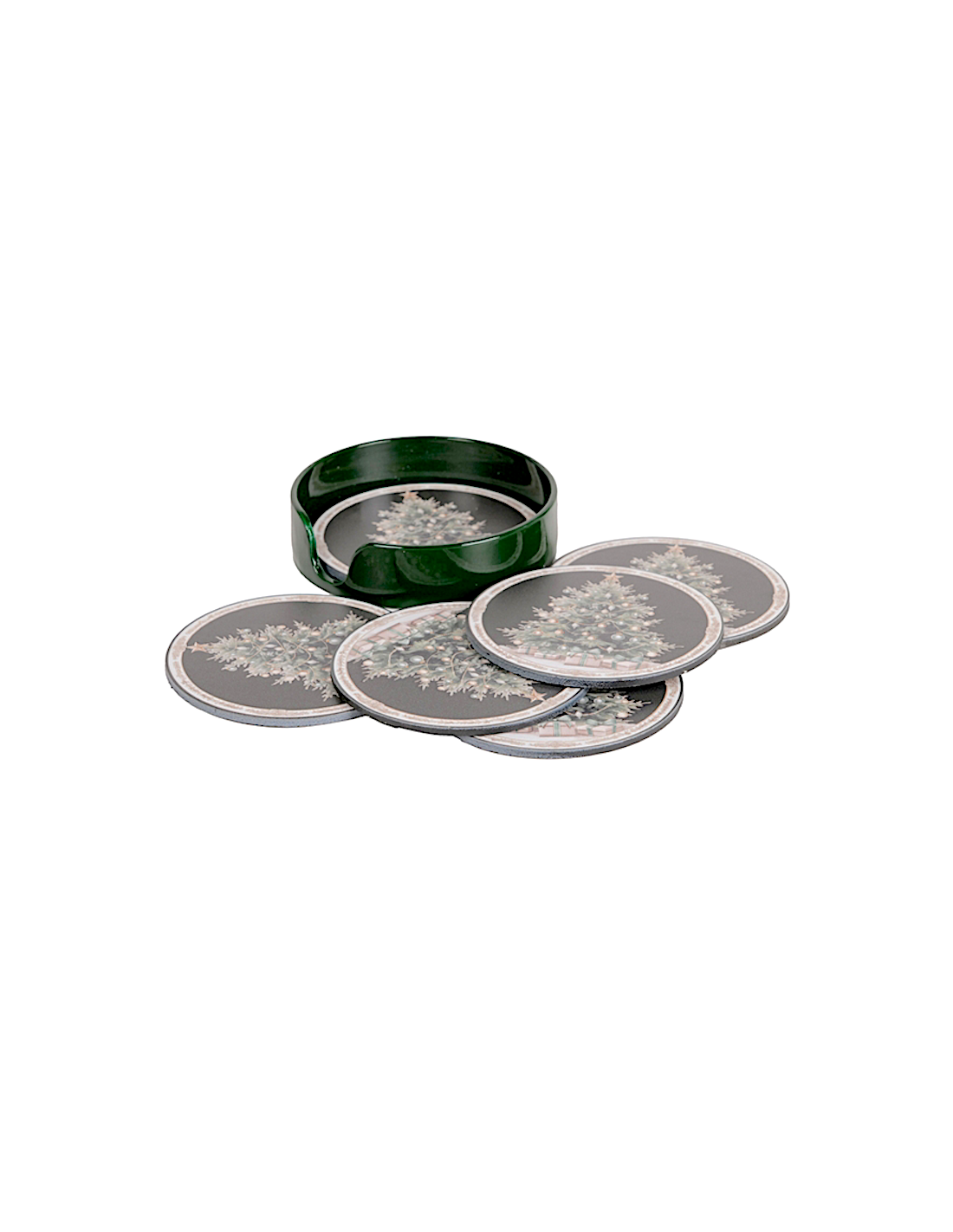 OGGETTISTICA NATALE: vendita online Set 6 sottobicchieri di Natale verdi albero in PVC - La magia di Natale a casa tua in off...