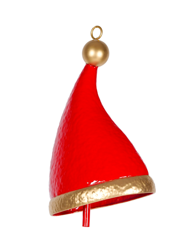 SFERE E PENDAGLI: vendita online Decorazione campana di Natale rossa con cappello 17x11x26cm metallo - La magia di Natale a c...