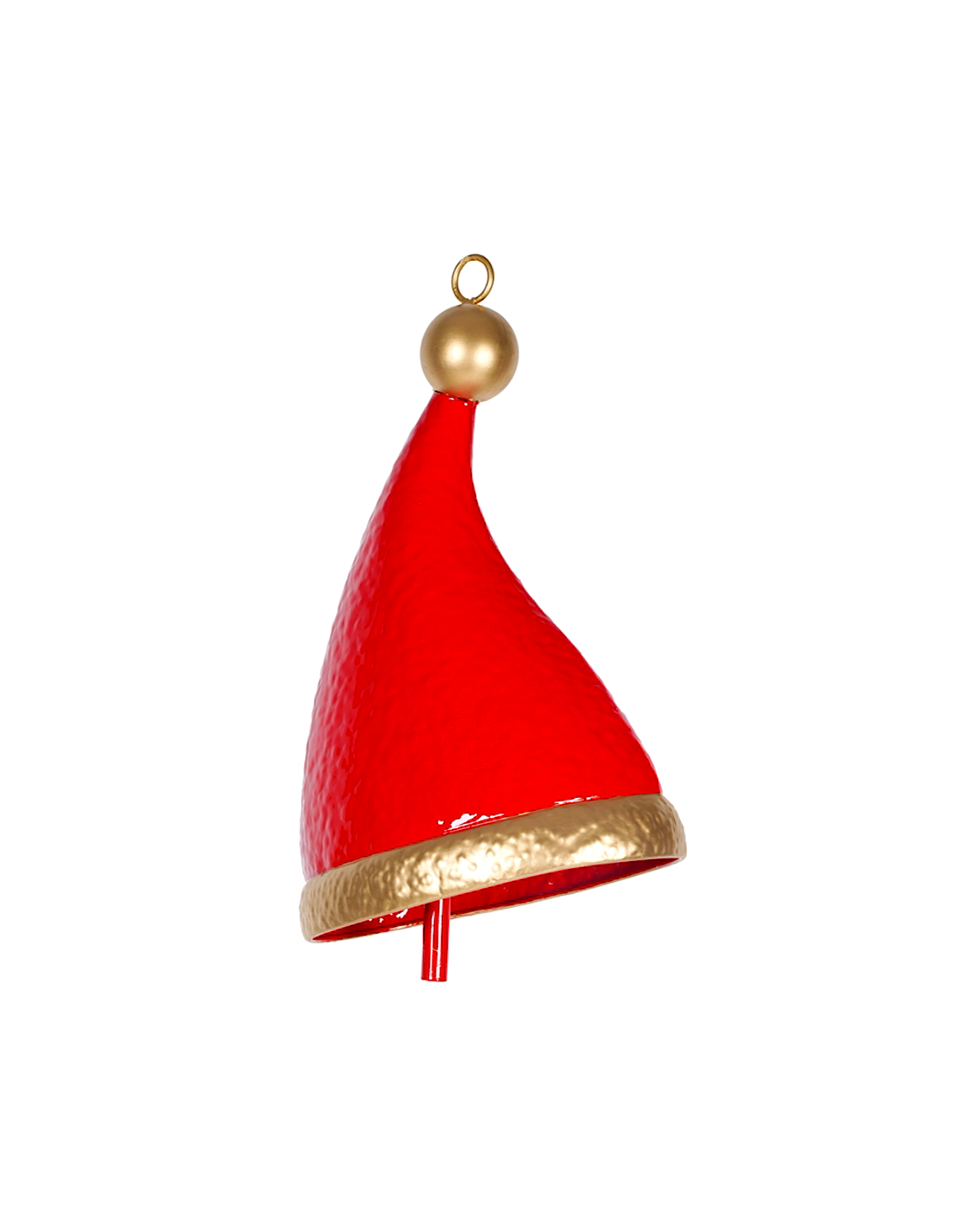 SFERE E PENDAGLI: vendita online Decorazione campana di Natale rossa con cappello 17x11x26cm metallo - La magia di Natale a c...