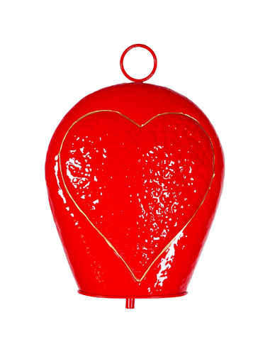 SFERE E PENDAGLI: vendita online Decorazione campana di Natale rossa con cuore 16x6x22cm metallo - La magia di Natale a casa ...