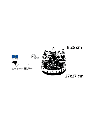GIOSTRINE E VILLAGGI: vendita online Villaggio di Natale Candy Village 27x25cm, Trenino Rotante, LED Bianco Caldo, Trasformat...