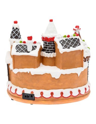 GIOSTRINE E VILLAGGI: vendita online Villaggio di Natale Candy Village 27x25cm, Trenino Rotante, LED Bianco Caldo, Trasformat...