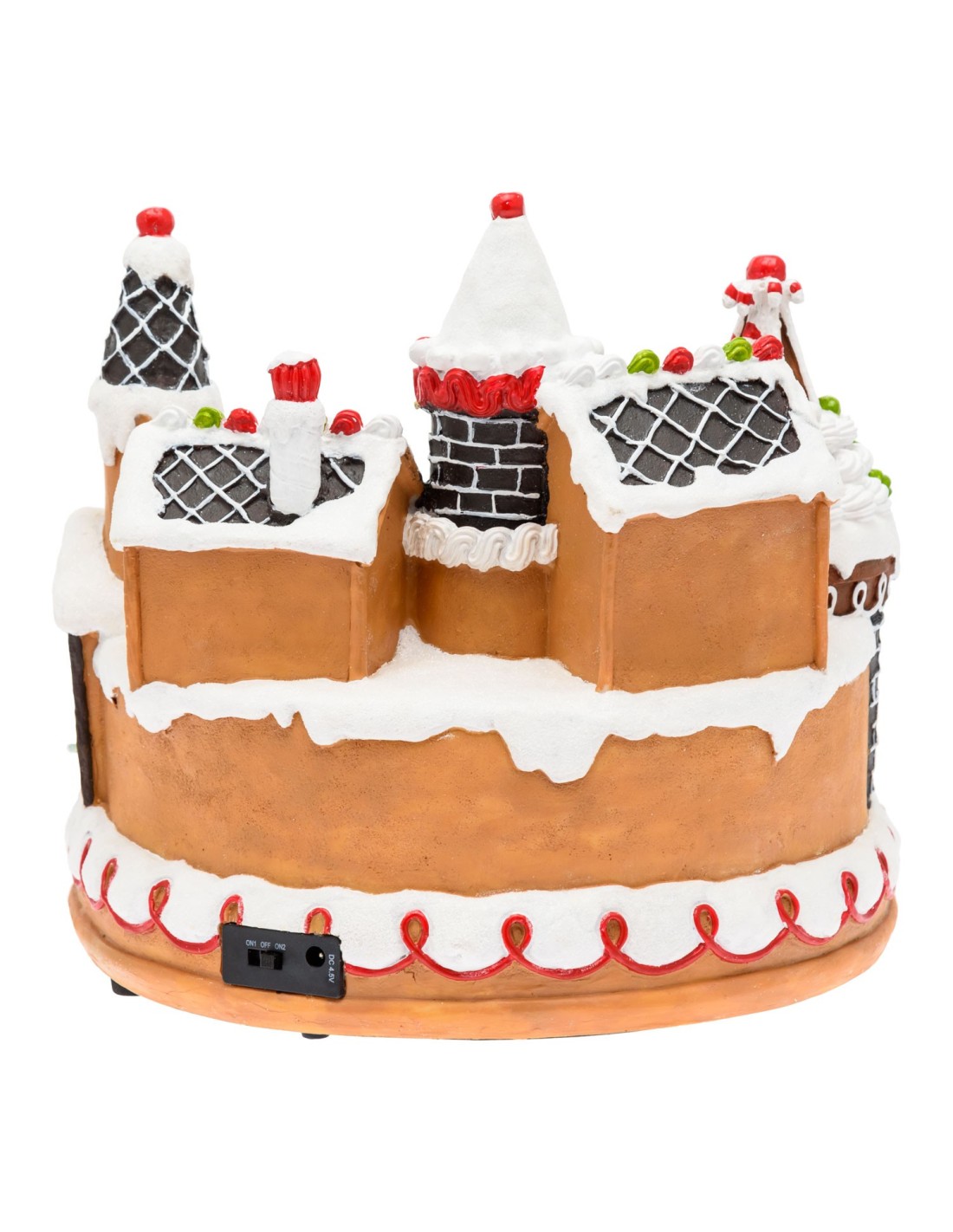 GIOSTRINE E VILLAGGI: vendita online Villaggio di Natale Candy Village 27x25cm, Trenino Rotante, LED Bianco Caldo, Trasformat...