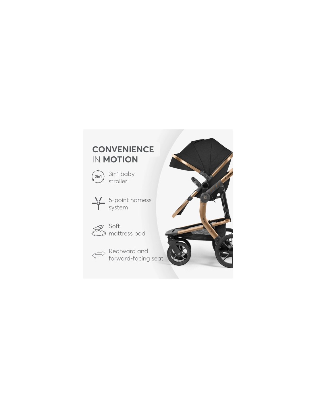 Passeggino Trio 3in1 Irene Black con Navicella e Seggiolino Auto | shopincasa.it