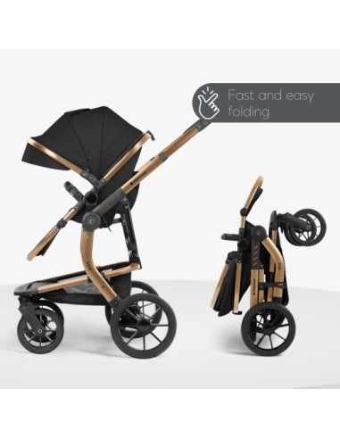Passeggino Trio 3in1 Irene Black con Navicella e Seggiolino Auto | shopincasa.it