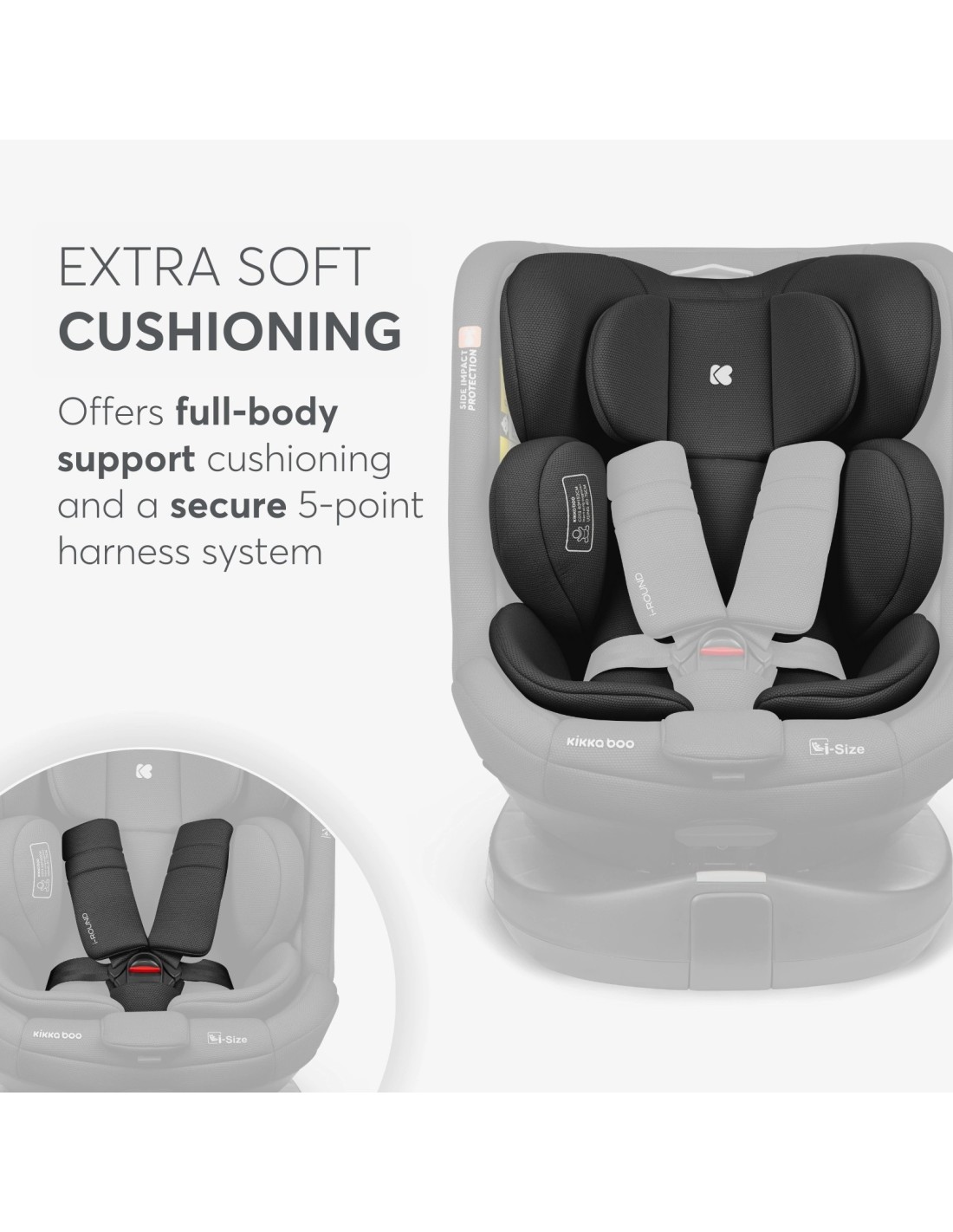 Seggiolino Auto i-ROUND Black i-Size 40-150 cm Girevole | shopincasa.it