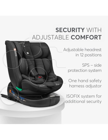 Seggiolino Auto i-ROUND Black i-Size 40-150 cm Girevole | shopincasa.it