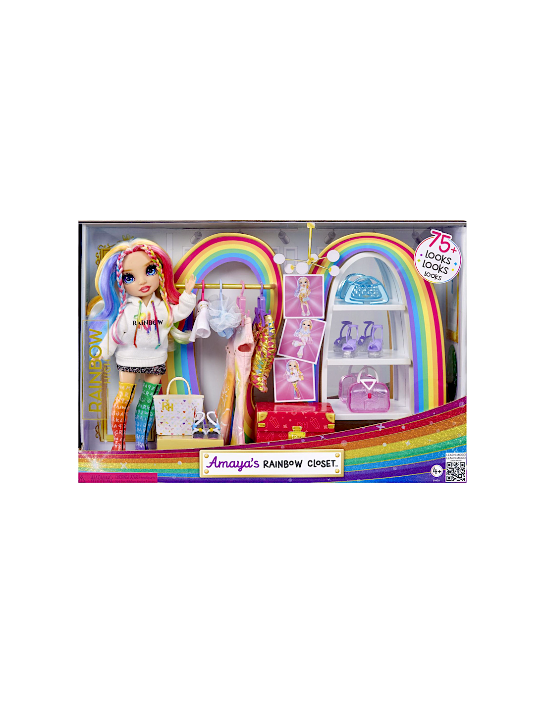 GIOCATTOLO PUBBLICIZZATO: vendita online RAINBOW HIGH AMAYA ARMADIO ARCOBALENO, SET MODA, ACCESSORI INCLUSI in offerta