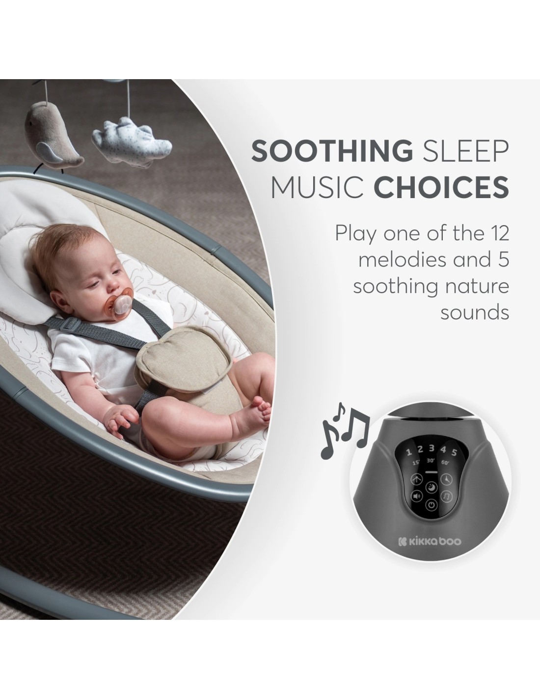 Altalena Elettrica Twiddle Grey Oscillante con Musica | shopincasa.it