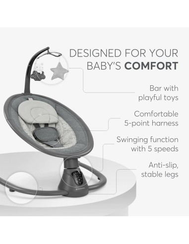 Altalena Elettrica Twiddle Grey Oscillante con Musica | shopincasa.it