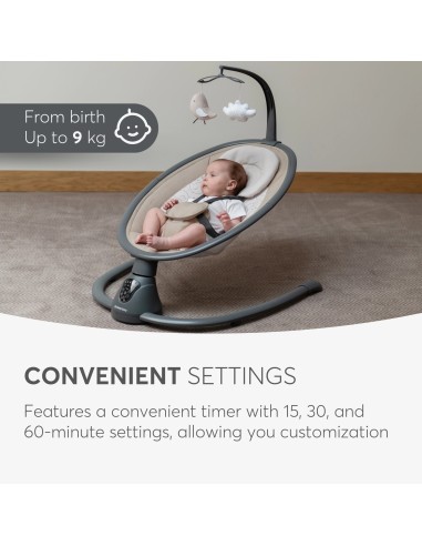 Altalena Elettrica Twiddle Grey Oscillante con Musica | shopincasa.it