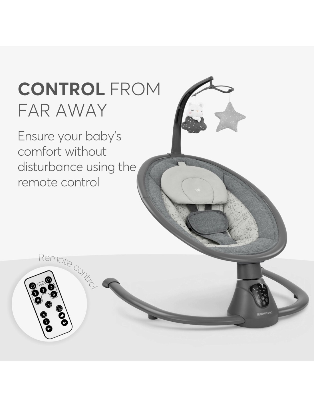 Altalena Elettrica Twiddle Grey Oscillante con Musica | shopincasa.it