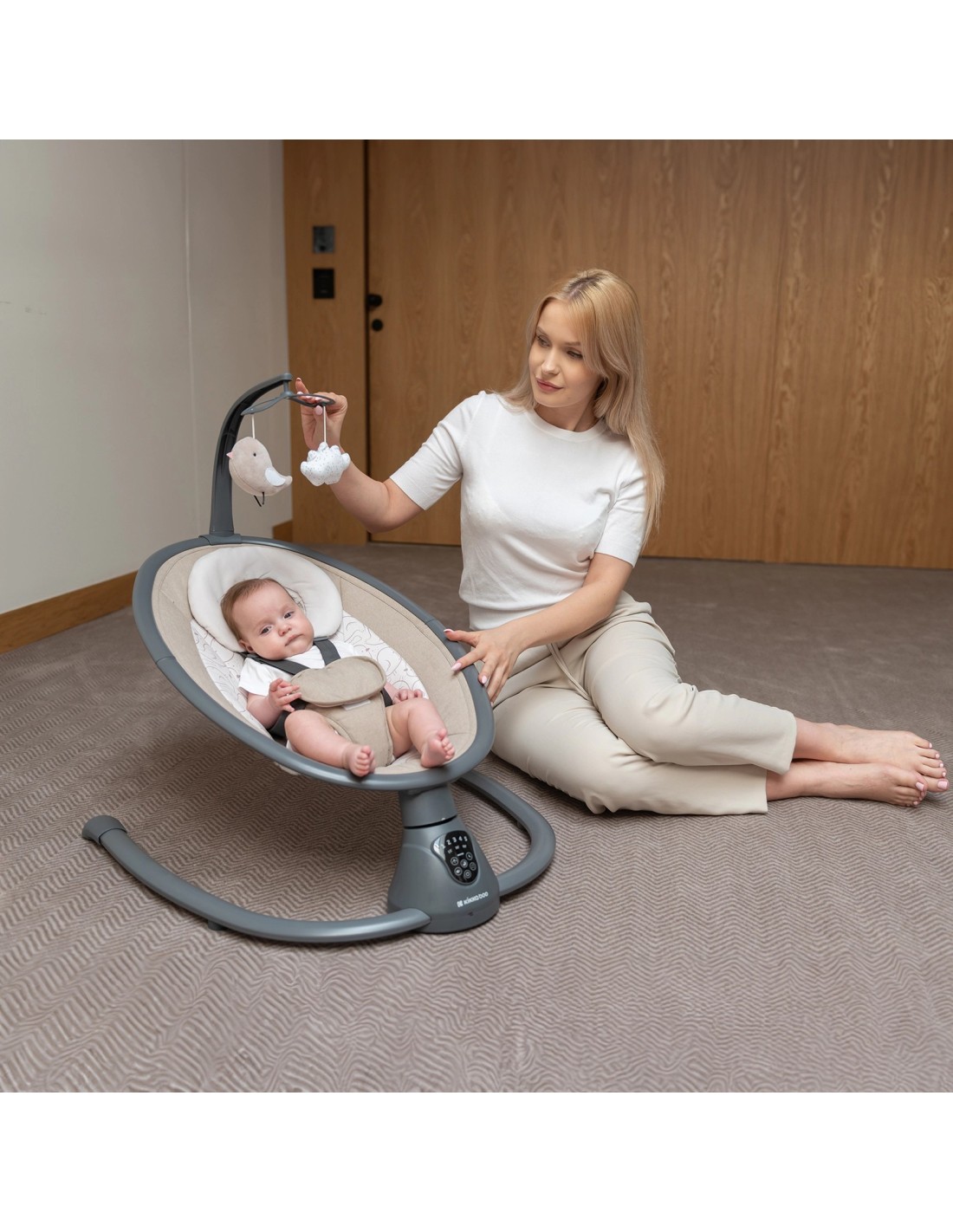 Altalena Elettrica Twiddle Grey Oscillante con Musica | shopincasa.it