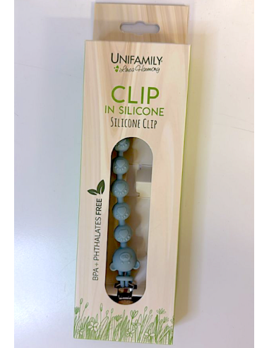 UNF 445 CLIP ORSETTO IN SILICONE AZZURRO