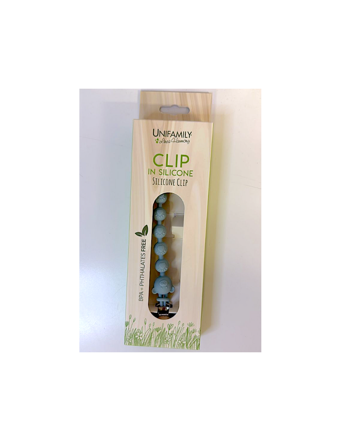 UNF 445 CLIP ORSETTO IN SILICONE AZZURRO